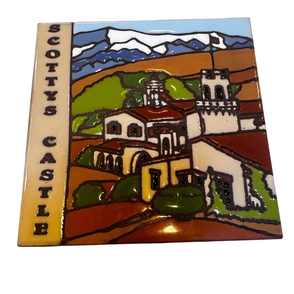 Earthtones Scottys Castle Death Valley Ceramic Art Tile 2006 Tucson AZ 6x6 4534A